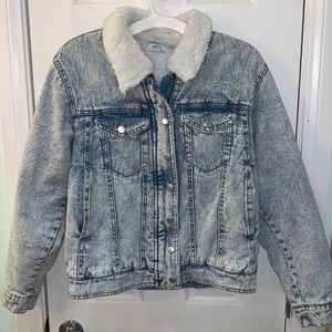 Light wash Sherpa lined jean jacket